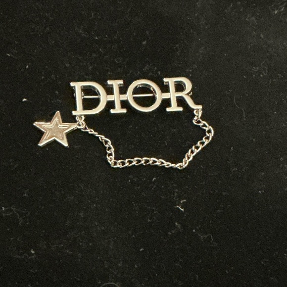 Fashion Dior Silver Logo Chain Brooch - Picture 1 of 4